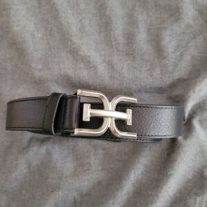 Sam Edelman Black Belt with Silver Buckle